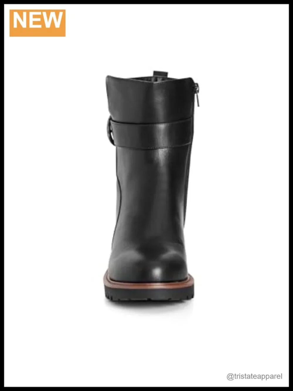 Wide Fit Ankle Booties Faux Leather Low Block Heel Women's Slip-On Fashion Boots